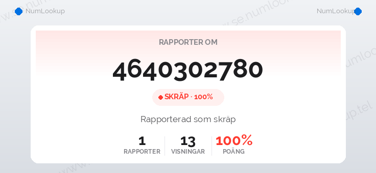 Nummerinformation för 4640302780