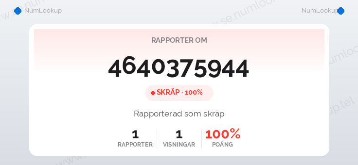 Nummerinformation för 4640375944