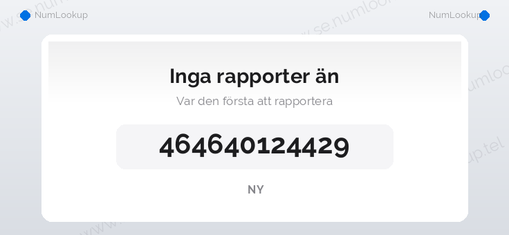 Nummerinformation för +464640124429