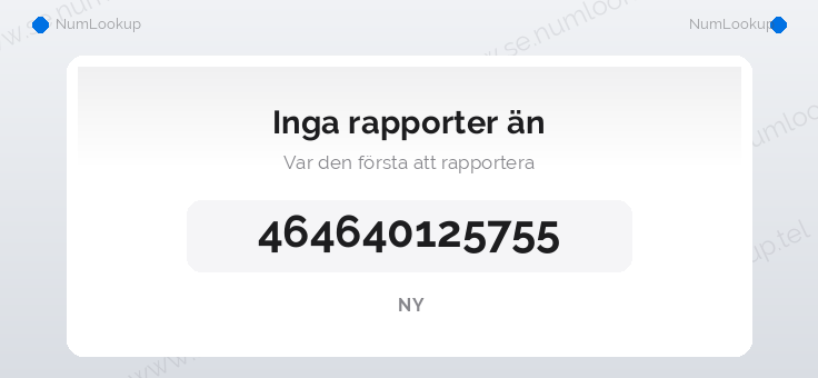 Nummerinformation för +464640125755