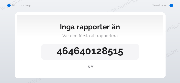 Nummerinformation för +464640128515