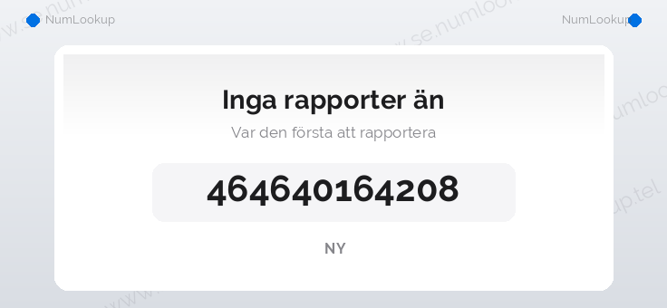 Nummerinformation för +464640164208