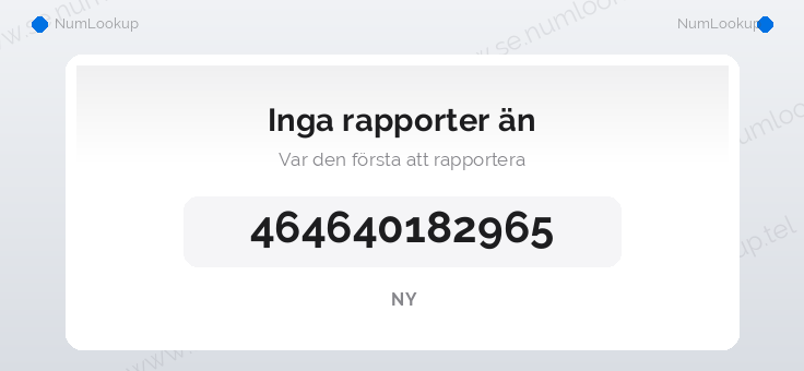 Nummerinformation för +464640182965