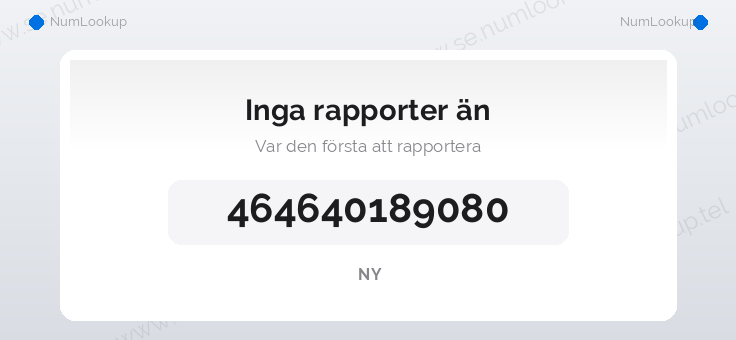 Nummerinformation för +464640189080