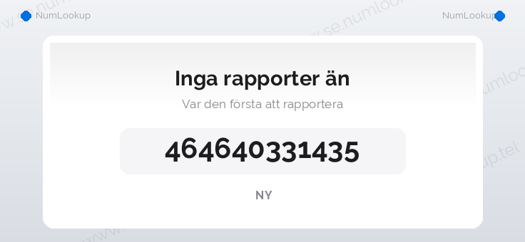 Nummerinformation för +464640331435