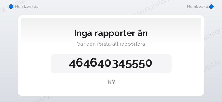 Nummerinformation för +464640345550
