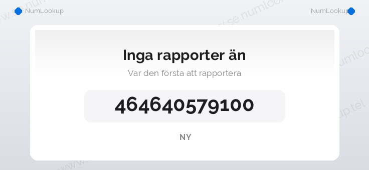 Nummerinformation för +464640579100
