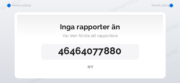 Nummerinformation för +46464077880