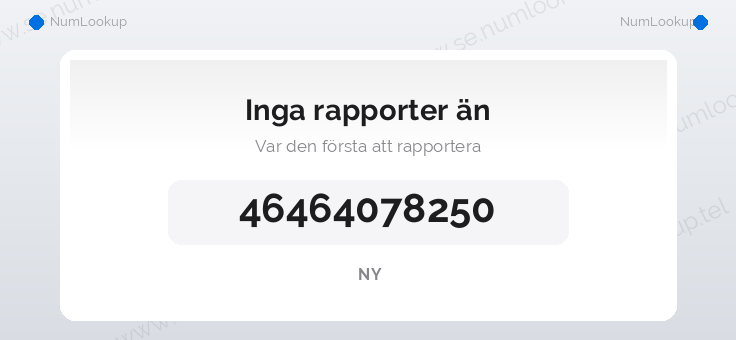 Nummerinformation för +46464078250