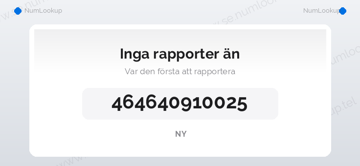 Nummerinformation för +464640910025