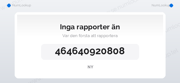 Nummerinformation för +464640920808