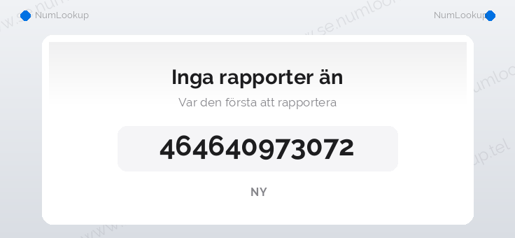 Nummerinformation för +464640973072