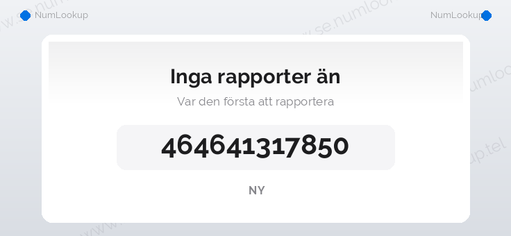 Nummerinformation för +464641317850
