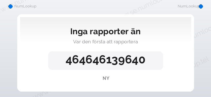 Nummerinformation för +464646139640