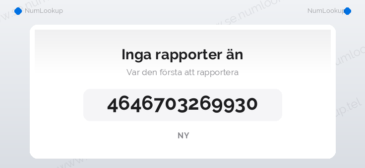 Nummerinformation för +4646703269930