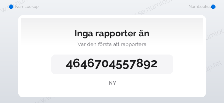 Nummerinformation för +4646704557892