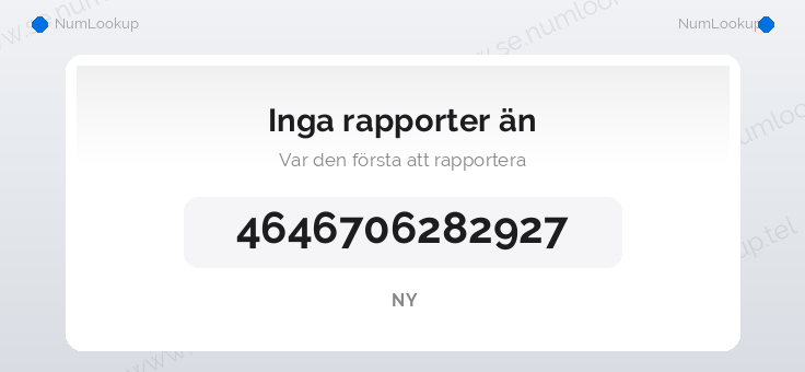 Nummerinformation för +4646706282927