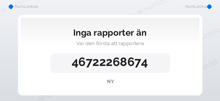 Nummerinformation för 46722268674