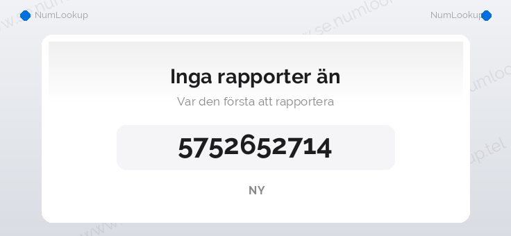 Nummerinformation för 5752652714