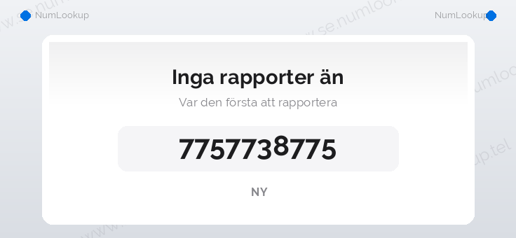 Nummerinformation för 7757738775