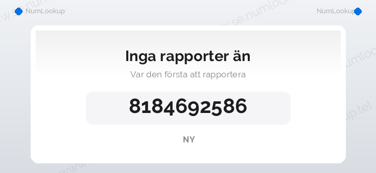 Nummerinformation för 8184692586